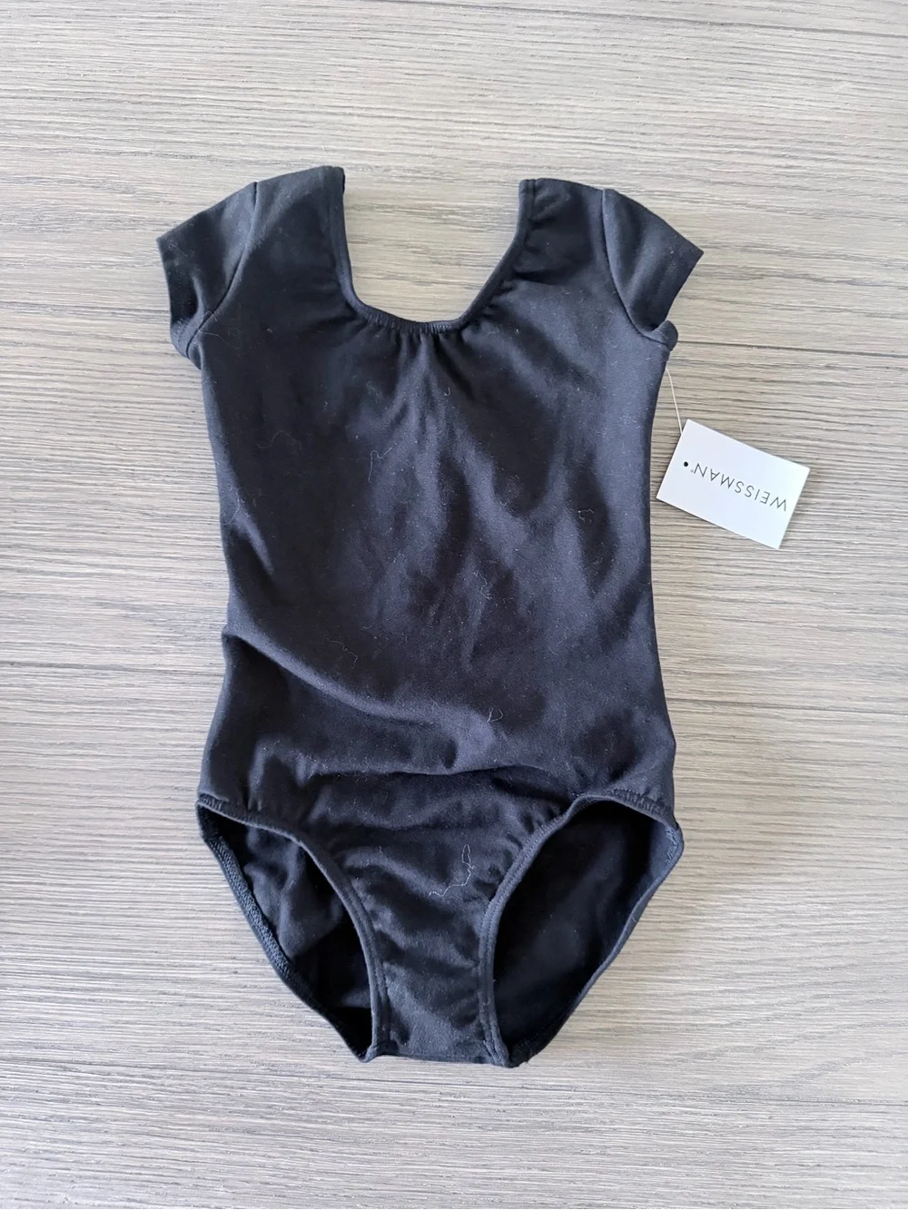 Weissman Girls' Black Cap Sleeve Leotard